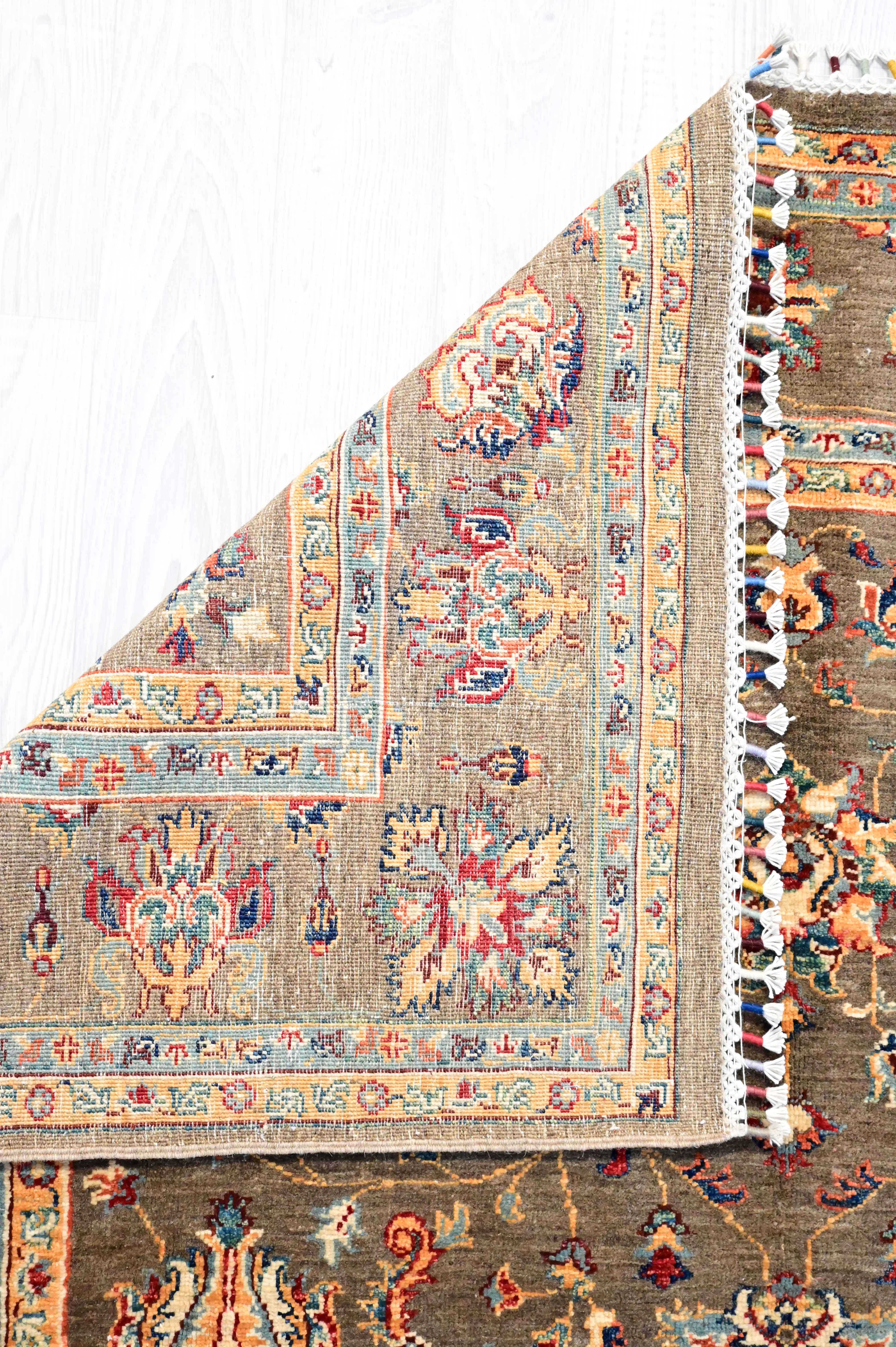 Taupe Afghan Chobi Rug 240cm x 172cm