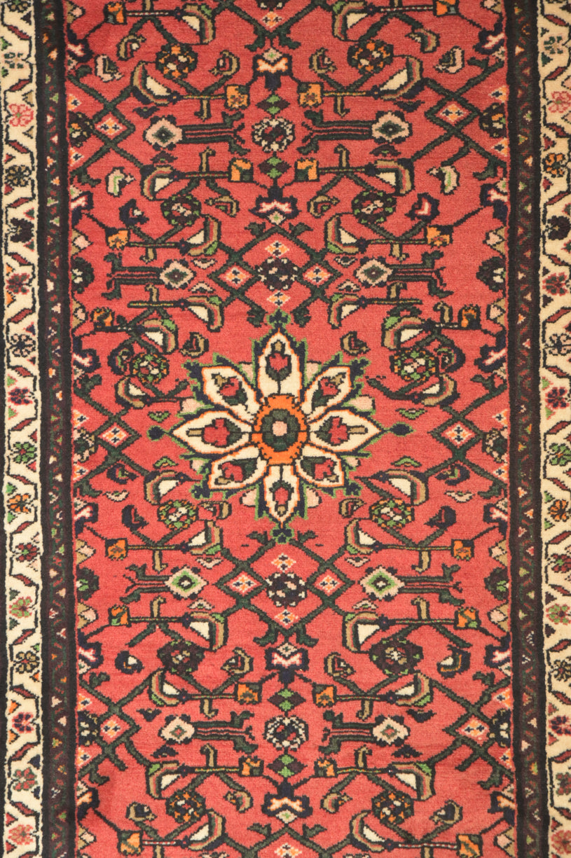 Light Red Persian Hamadan Runner 293cm x 86cm