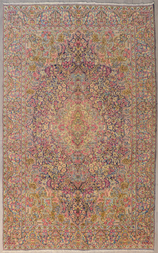 Vintage Persian Kerman Wool Rug 235cm x 143cm