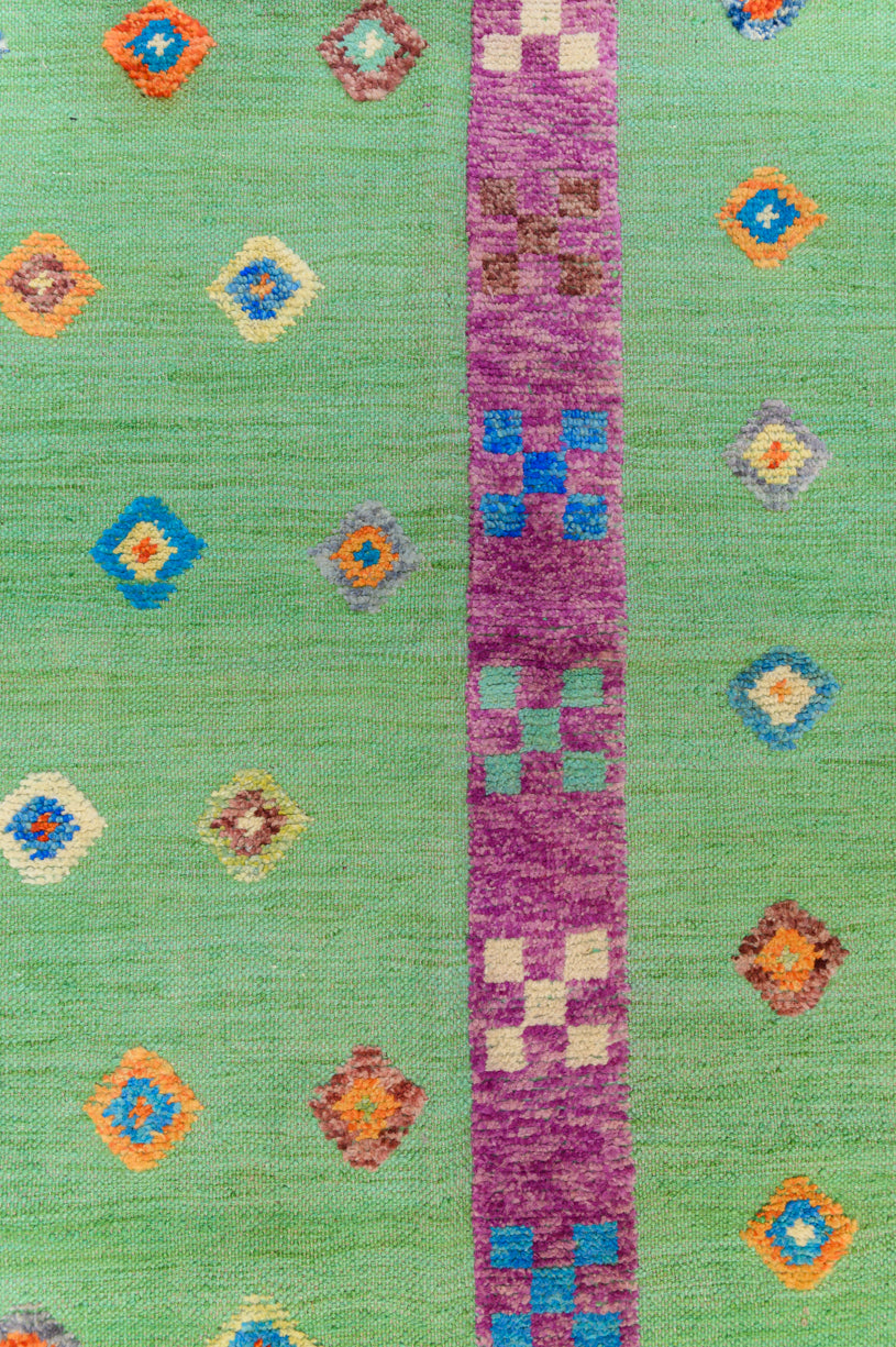 Green Persian Barjasta Kilim Wool Rug 192cm x 152cm