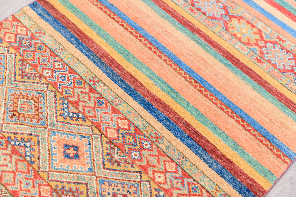 XXL Multicolour Afghan Khurjin Chobi Wool Runner 886cm x 73cm