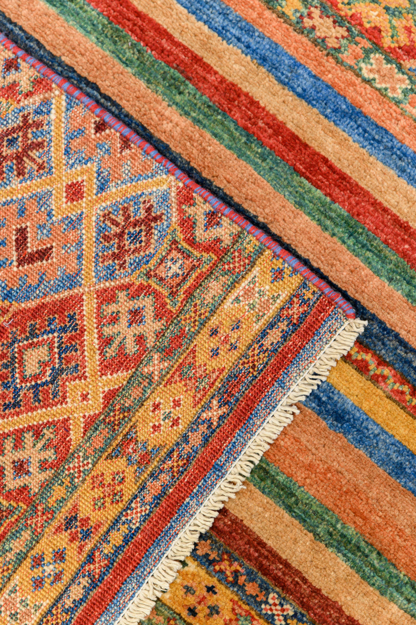 XXL Multicolour Afghan Khurjin Chobi Wool Runner 886cm x 73cm