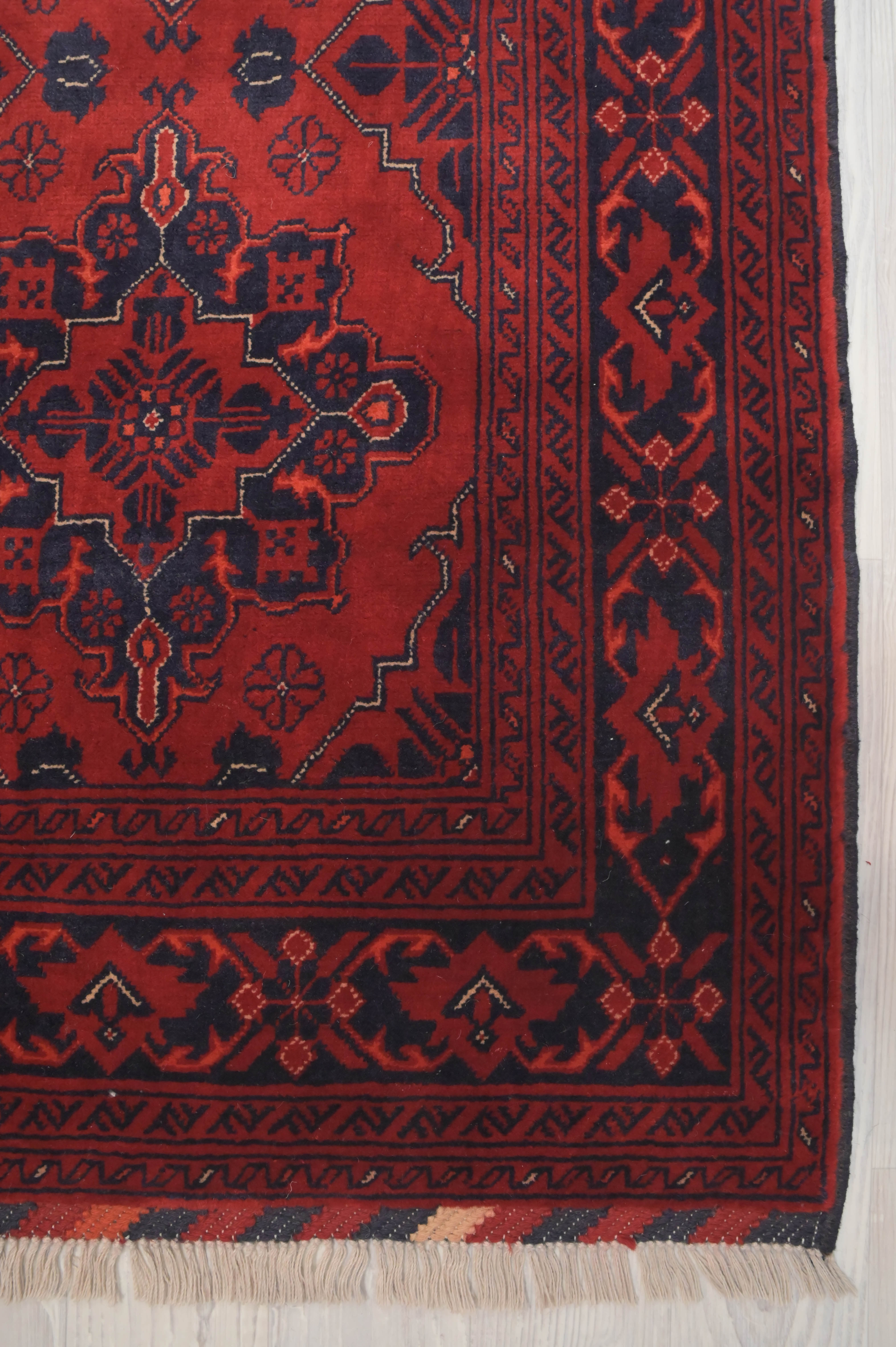 Red Fine Afghan Kundus Runner 286cm x 89cm