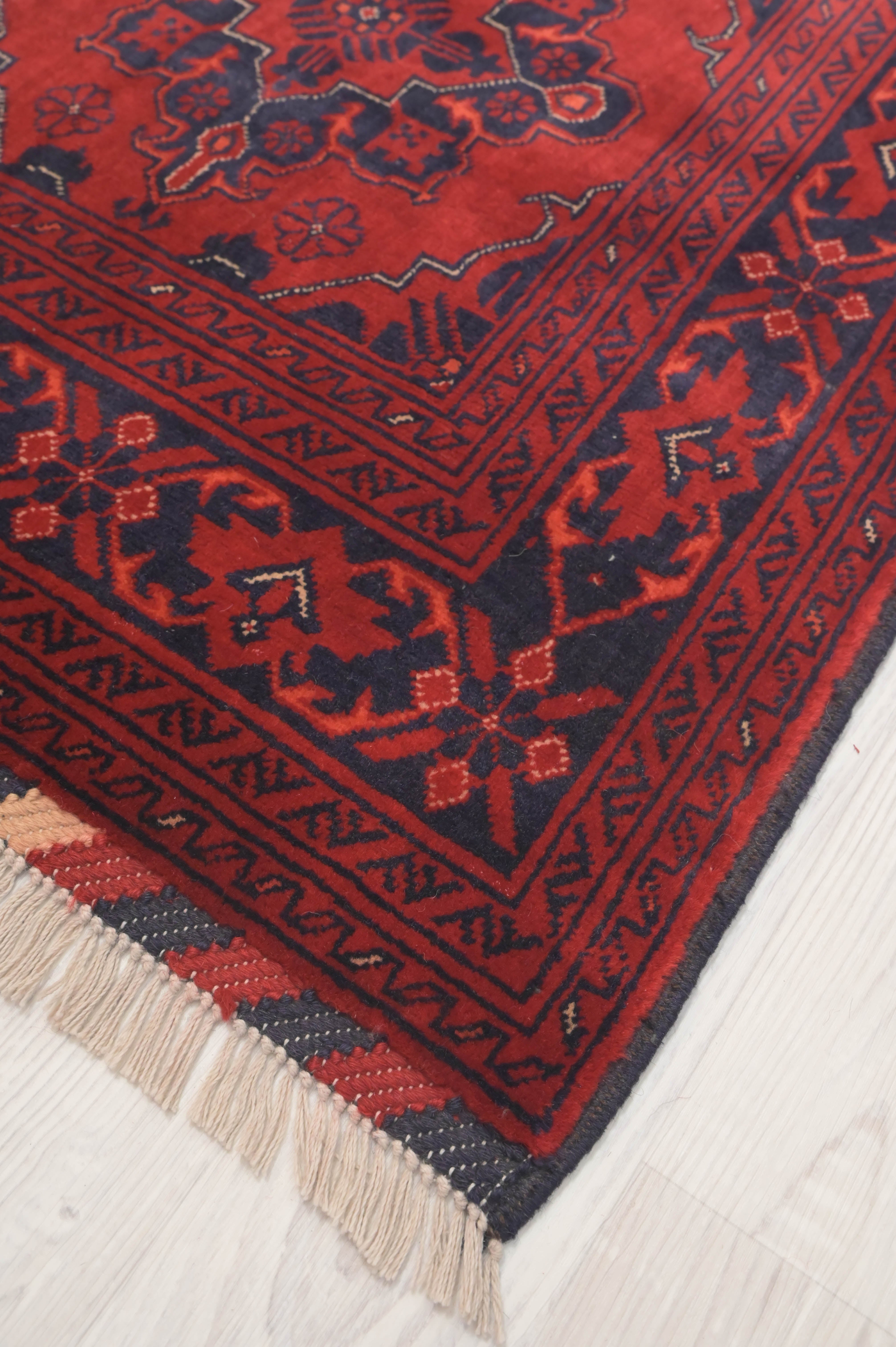 Red Fine Afghan Kundus Runner 286cm x 89cm