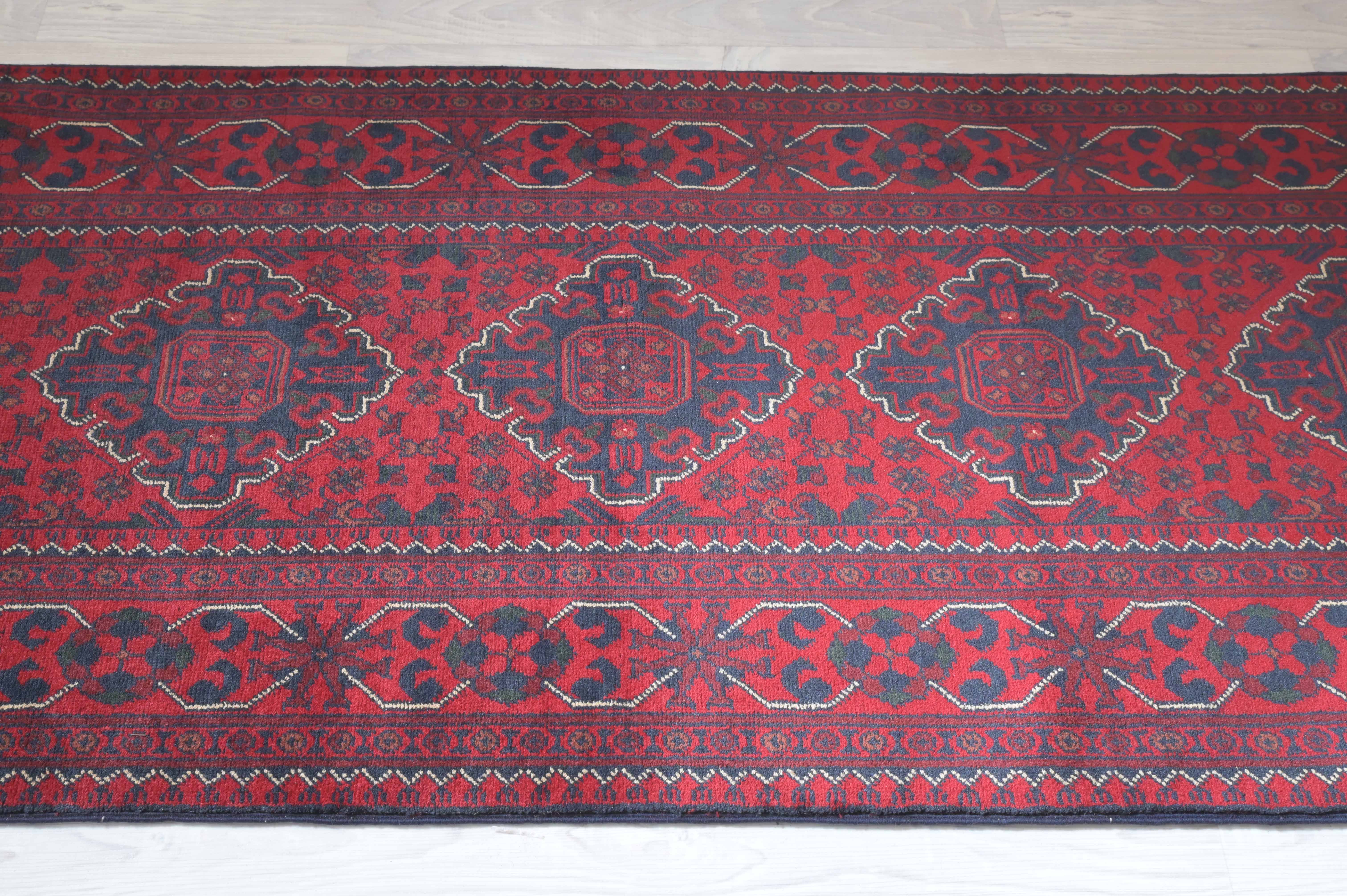 XL Red Afghan Kundus Runner 694cm x 76cm