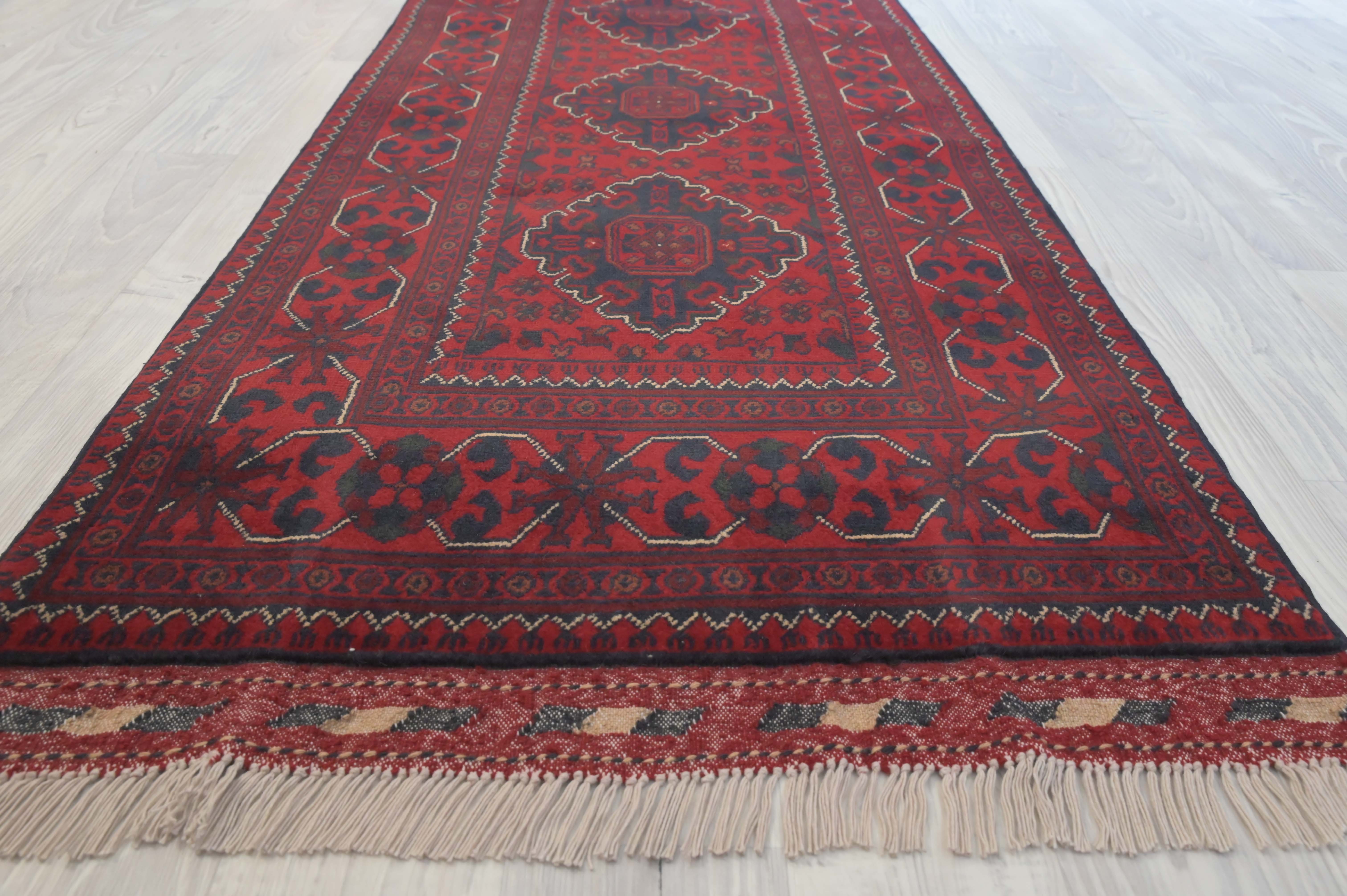 XL Red Afghan Kundus Runner 694cm x 76cm