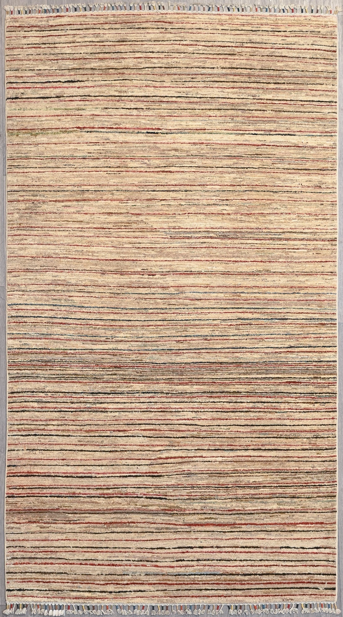Authentic Handknotted Natural Veg Dye Afghan Chobi Stripi Wool Rug 252cm x 151cm
Uses natural dyes, predominently ground walnuts to make the tones