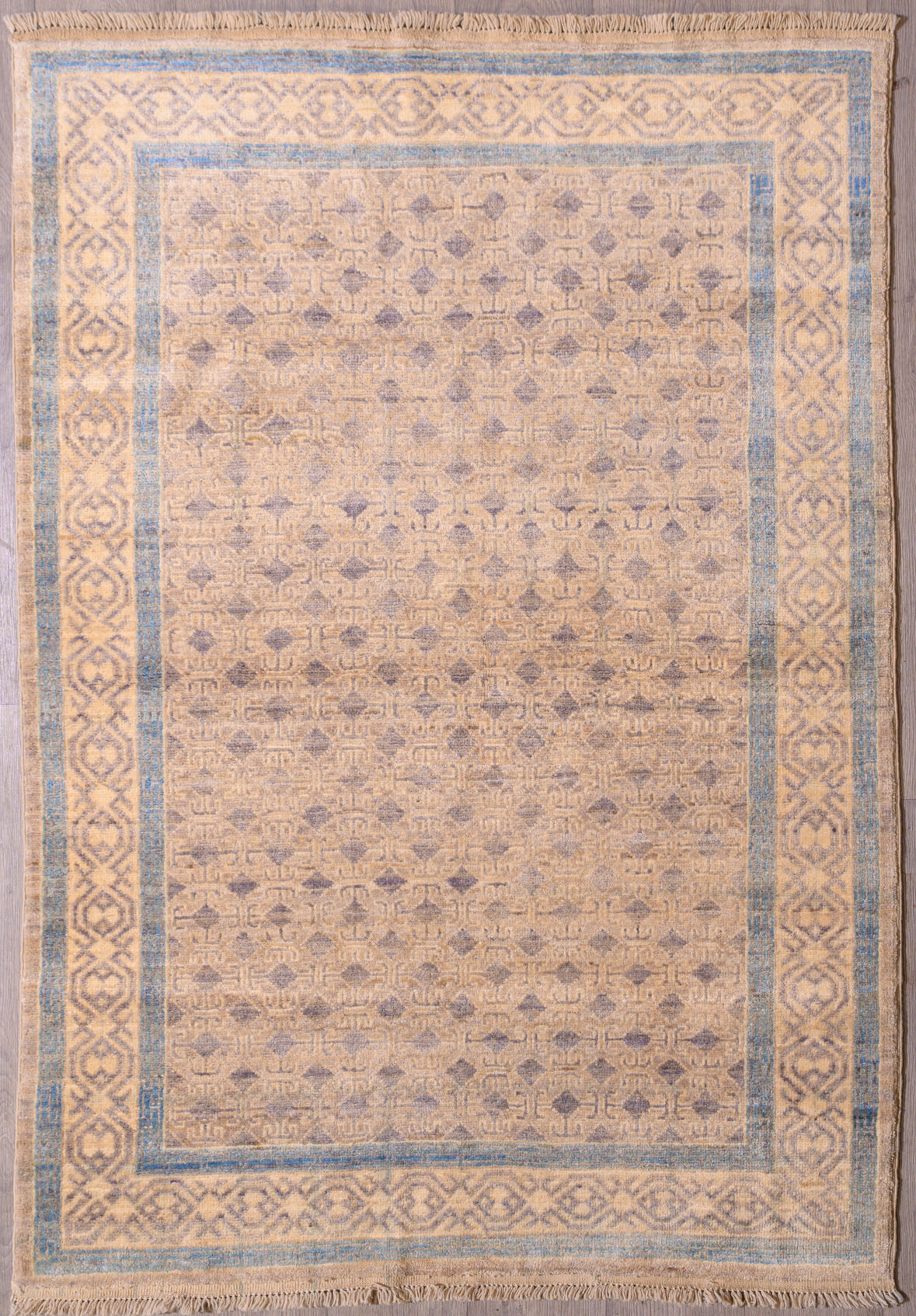 Guaranteed Original Beige Afghan Chobi Rug 178cm x 125cm woven by skilled artisans in Northern Afghanistan
Restrained muted all over design.
Ideal for that large space in your interior to bring life and character with a unique palette of paler plant based colour tones
Having a light and darker aspect is a trademark of Handmade Rug