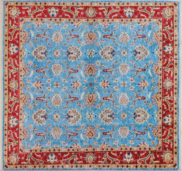Blue Rare Afghan Chobi Rug 203cm x 201cm