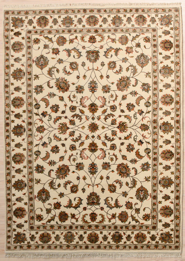 Cream Nain Jaipur Silk n Wool Rug 250cm x 150cm