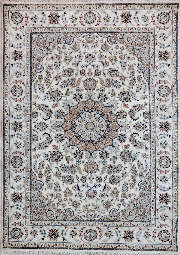 Guaranteed Original Cream Very Fine Persian Tabriz Silk n Wool Rug &nbsp;200cm x 300cm woven in city of Tabriz, IranExtremely fine high knot weave on this beautifully constructed Tabriz using a combination of wool along with locally sourced silk