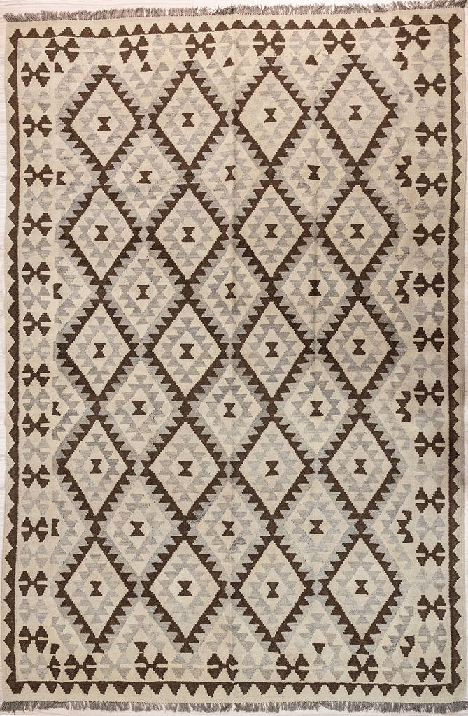 Authentic Handknotted Earthy Cream Afghan Boho Wool Kilim 294cm x 290cm
Beautiful earthy natural wool tones all round&nbsp;
Kilims are a flatweave rug used for over a millennium in Tribal areas of Central Asia and Anatolia. Historically used by nomads as floor covering, tent covering, carried&nbsp; on horseback for its lightweight nature