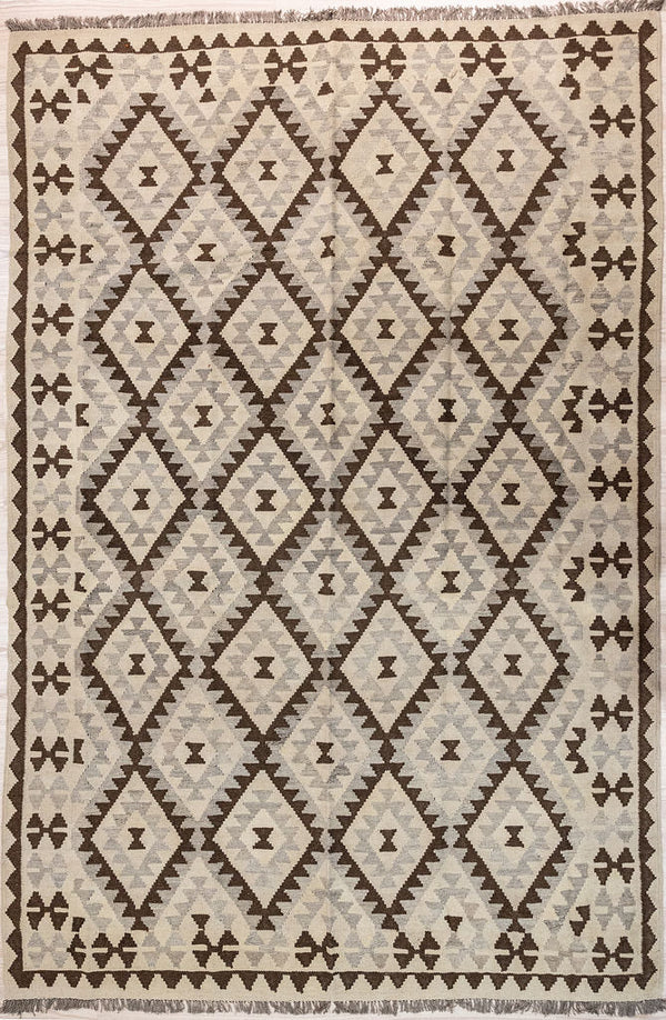 Authentic Handknotted Earthy Cream Afghan Boho Wool Kilim 294cm x 290cm
Beautiful earthy natural wool tones all round&nbsp;
Kilims are a flatweave rug used for over a millennium in Tribal areas of Central Asia and Anatolia. Historically used by nomads as floor covering, tent covering, carried&nbsp; on horseback for its lightweight nature