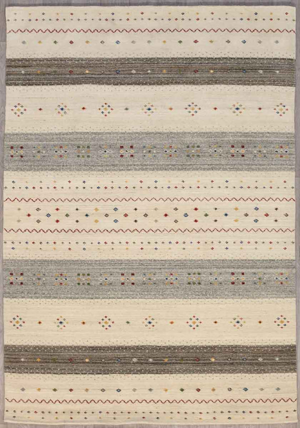 Authentic Hand made Enjeel Gabbeh Wool Rug

Thick Pile Gabbeh Rug gves a soft comfort feel, suitable for all internal areas
Light toned rug brightens your interior and opens your space

Durable and Wear Resistant Suitable for High Traffic Areas