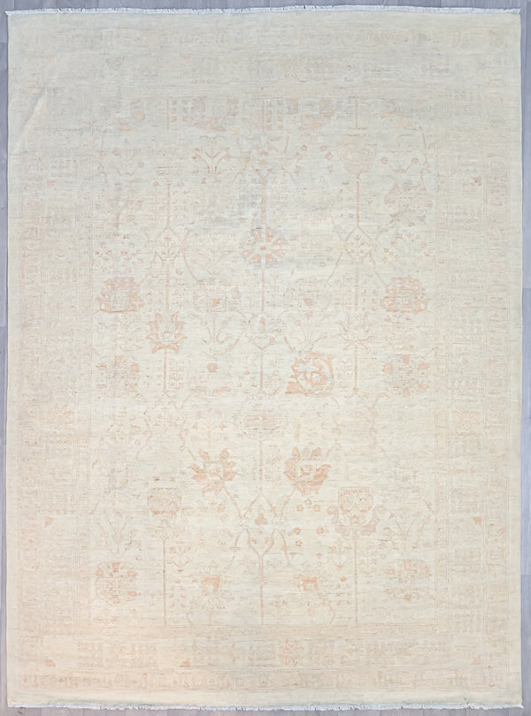 Authentic Handknotted Fine Natural Afghan Chobi Wool Rug 323cm x 240cm Woven by the female Uzbek artisans of Northern Afghanistan