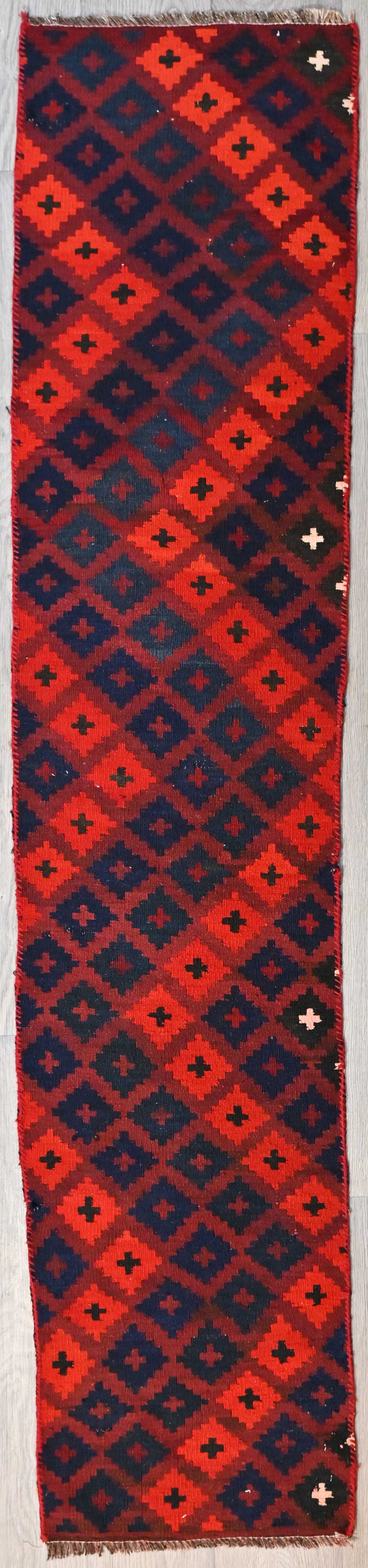Finely Handknotted Wool Ghalmori Kilim Runner (H233 x W49)
