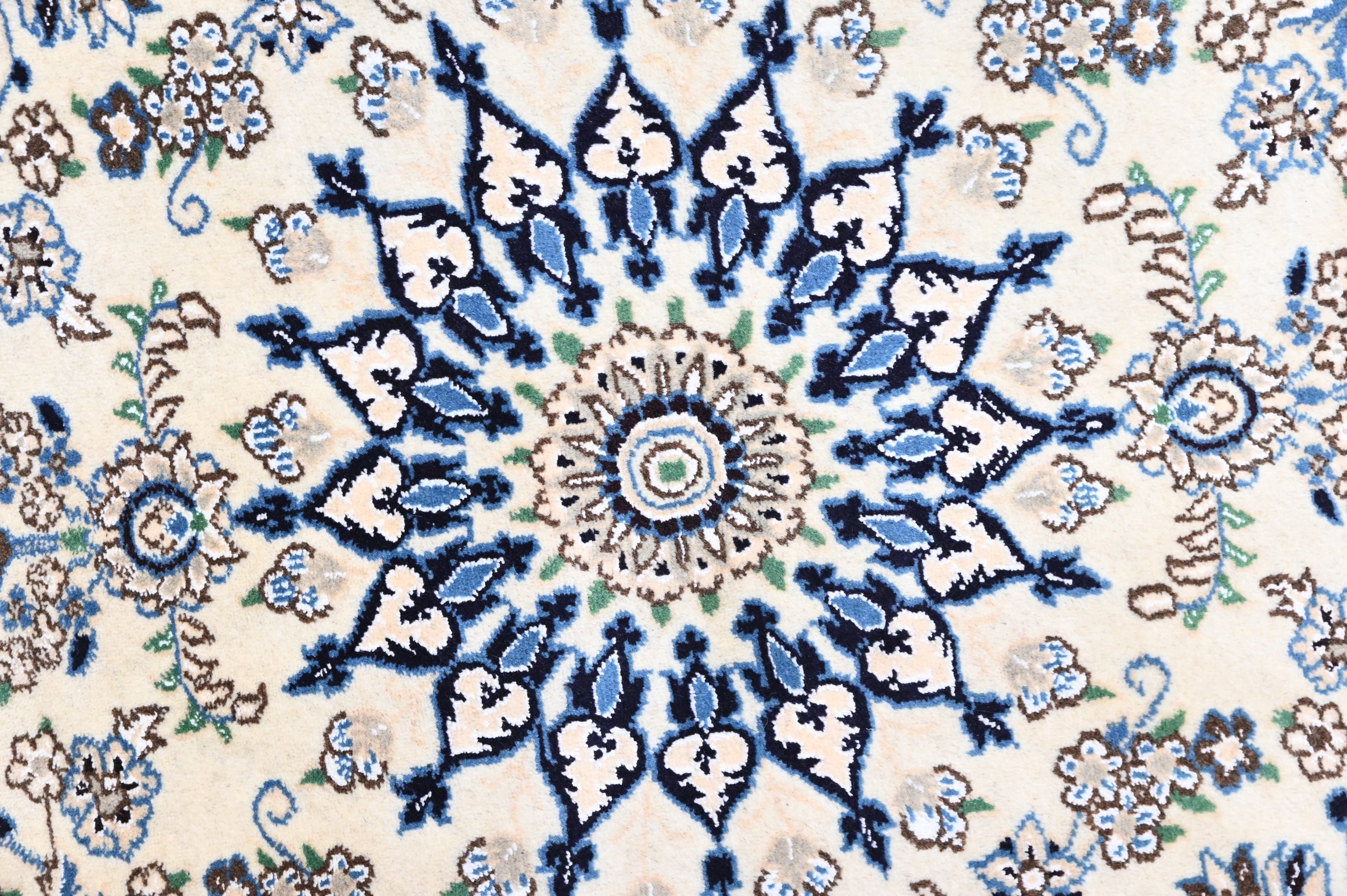 Handknotted Silk n Wool Persian Nain Runner - (195 cm x 65 cm)