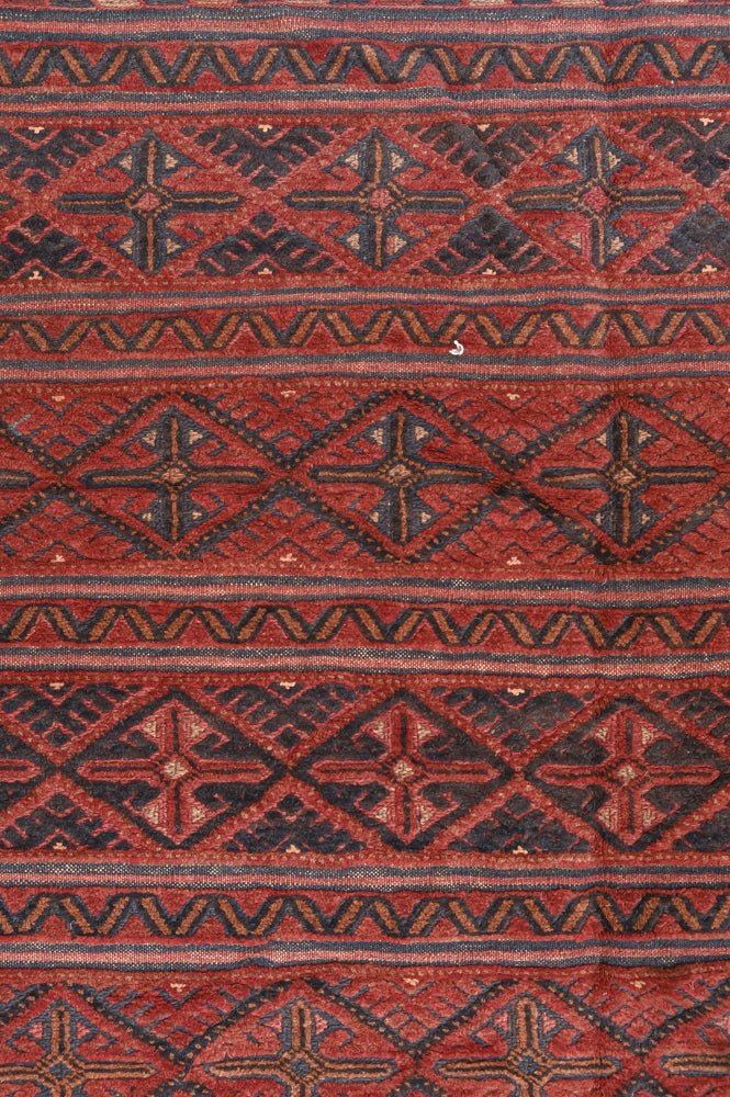 Faded Red Vintage Afghan Tribal Meshwani Textured Wool Rug 280cm x 200cm