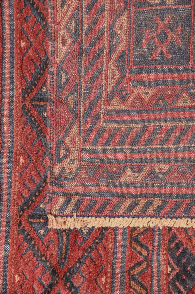 Faded Red Vintage Afghan Tribal Meshwani Textured Wool Rug 280cm x 200cm