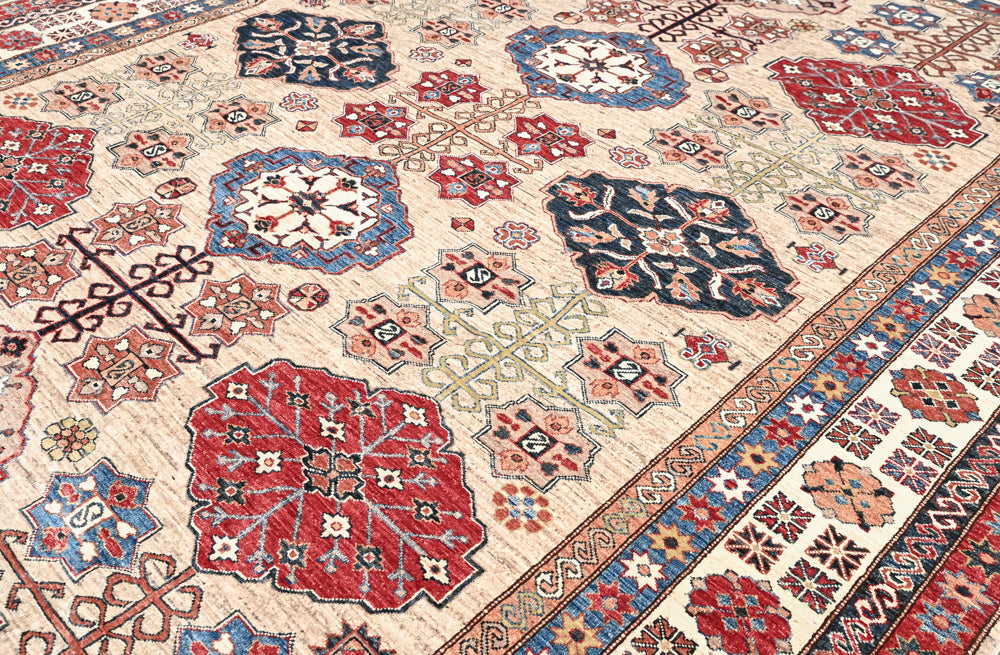 Beige Afghan Super Kazak Wool Rug 370cm x 277cm K1008