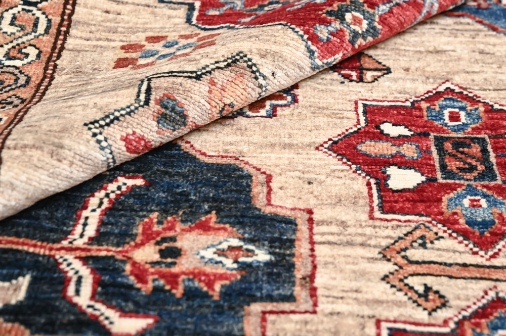 Beige Afghan Super Kazak Wool Rug 370cm x 277cm K1008