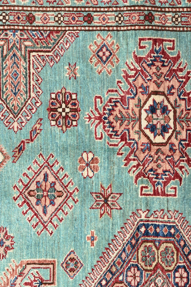 Very Fine Turquoise Afghan Super Kazak Wool Rug 295cm x 258cm