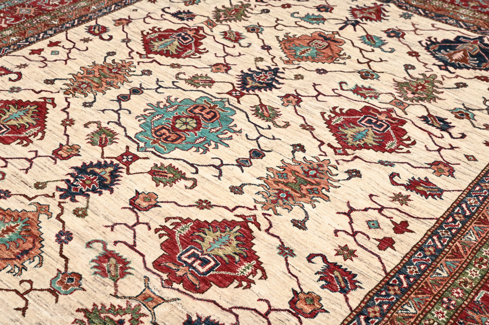 Cream Afghan Super Kazak Wool Rug 320cm x 248cm