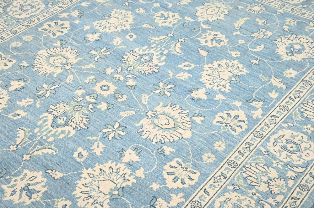 Blue Afghan Chobi Wool Rug 238cm x 162cm