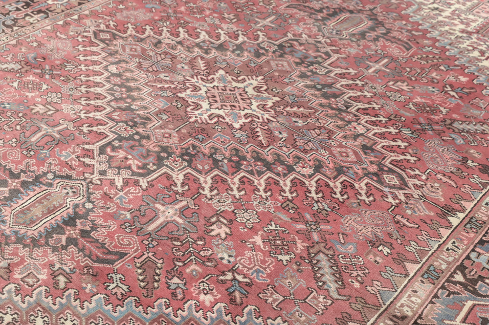 Muted Red Persian Heriz Wool Rug 339cm x 247cm