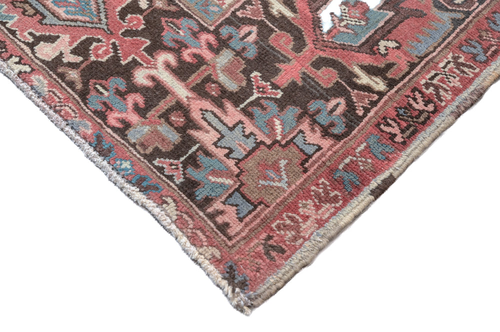 Muted Red Persian Heriz Wool Rug 339cm x 247cm