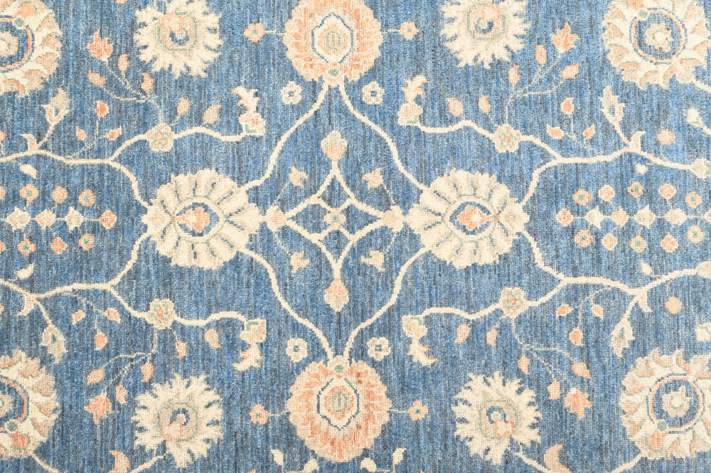 Blue Afghan Chobi Wool Rug 238cm x 172cm