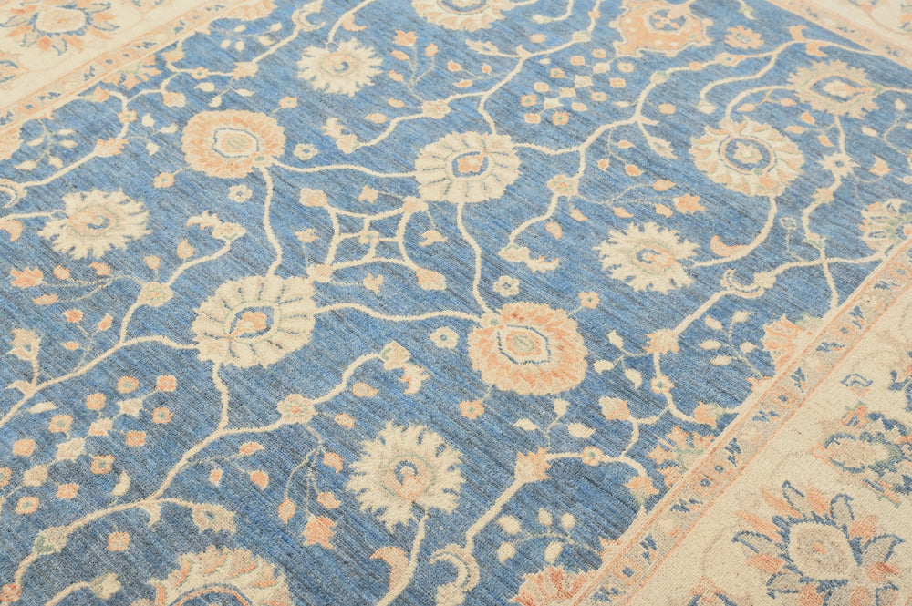 Blue Afghan Chobi Wool Rug 238cm x 172cm