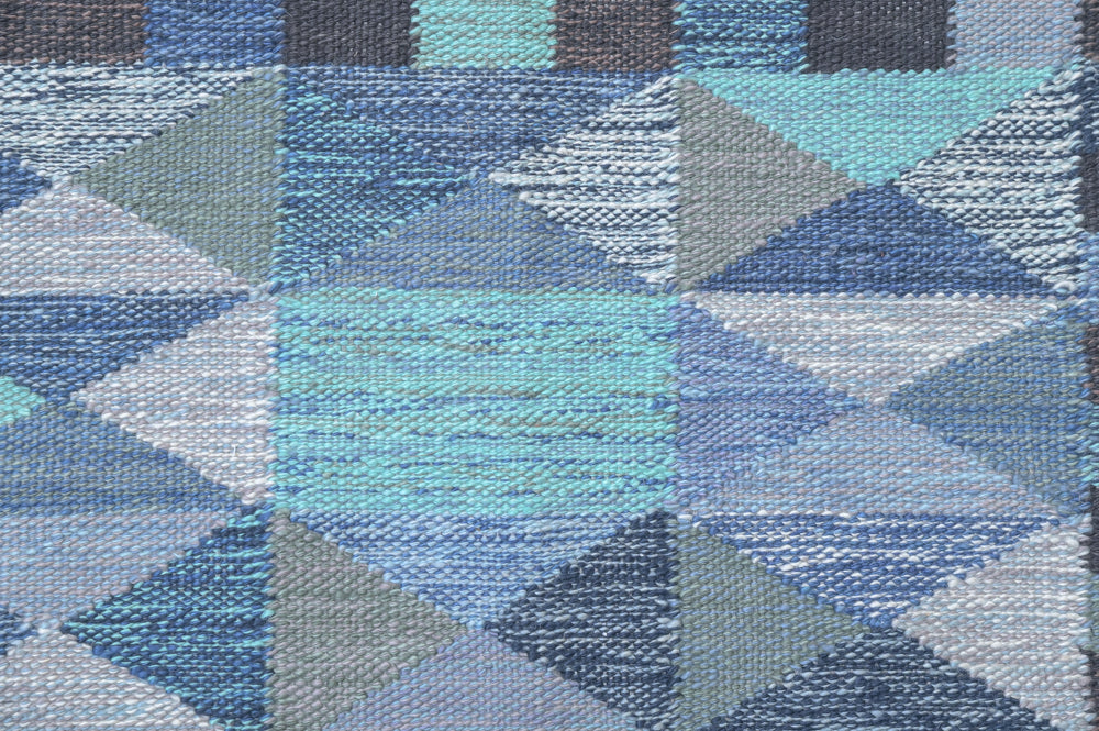 Blue Modern Persian Sumak Wool Rug 277cm x 191cm