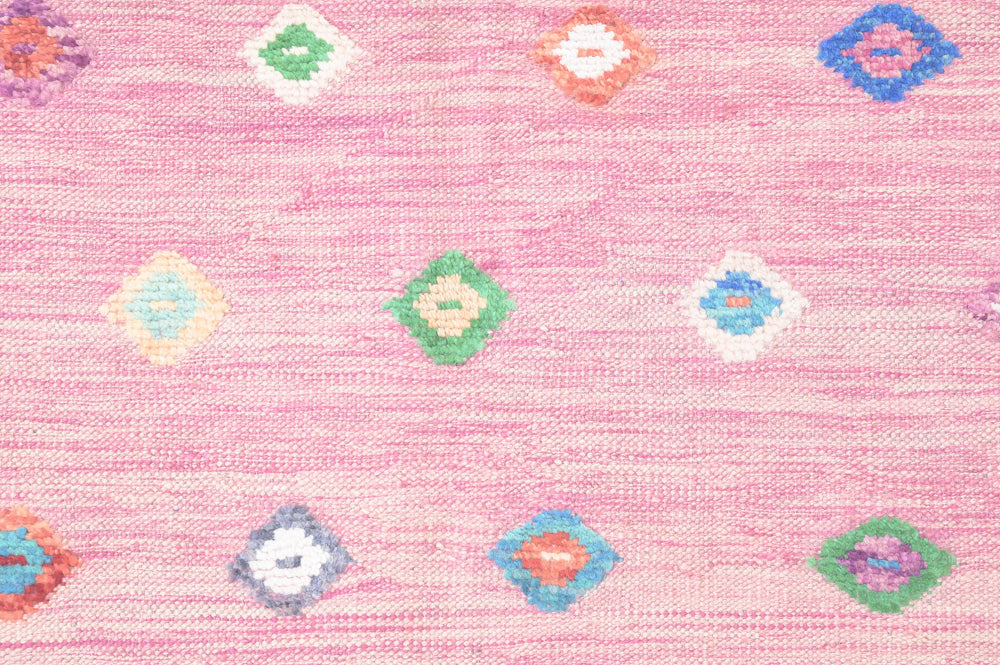 Pink Modern Persian Barjasta Kilim Wool Rug 292cm x 250cm