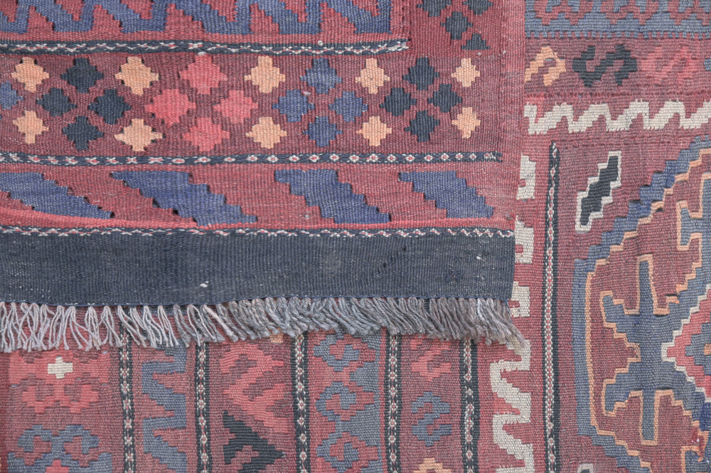 Faded Red Fine Vintage Persian Kilim Wool Rug 280cm x 189cm