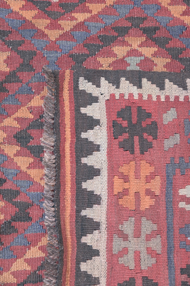 Red Vintage Persian Kilim Wool Rug 282cm x 200cm