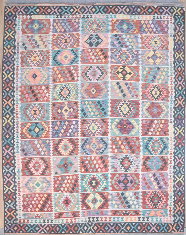 XL Multicolour Afghan Boho Kilim Wool Rug 401cm x 313cm