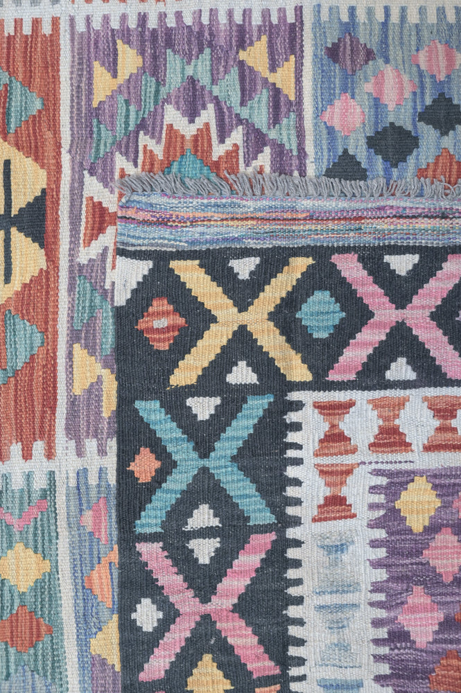 XL Multicolour Afghan Boho Kilim Wool Rug 401cm x 313cm