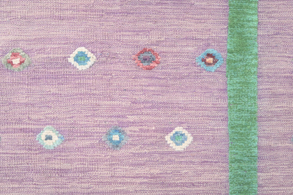 Purple Modern Persian Barjasta Kilim Wool Rug 296cm x 198cm