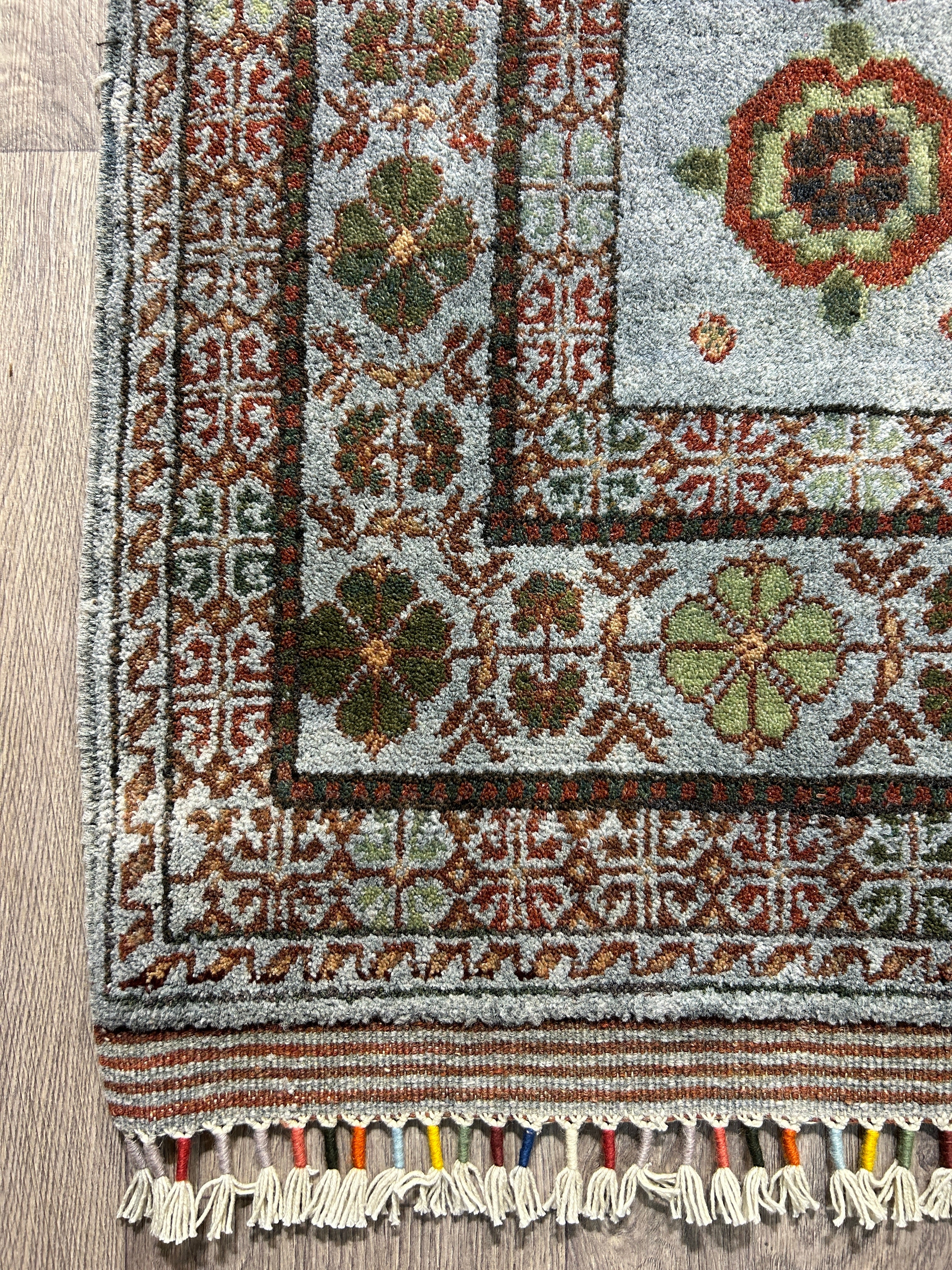 Blue Afghan Veg Dye Chobi Wool Rug 150cm x 103cm