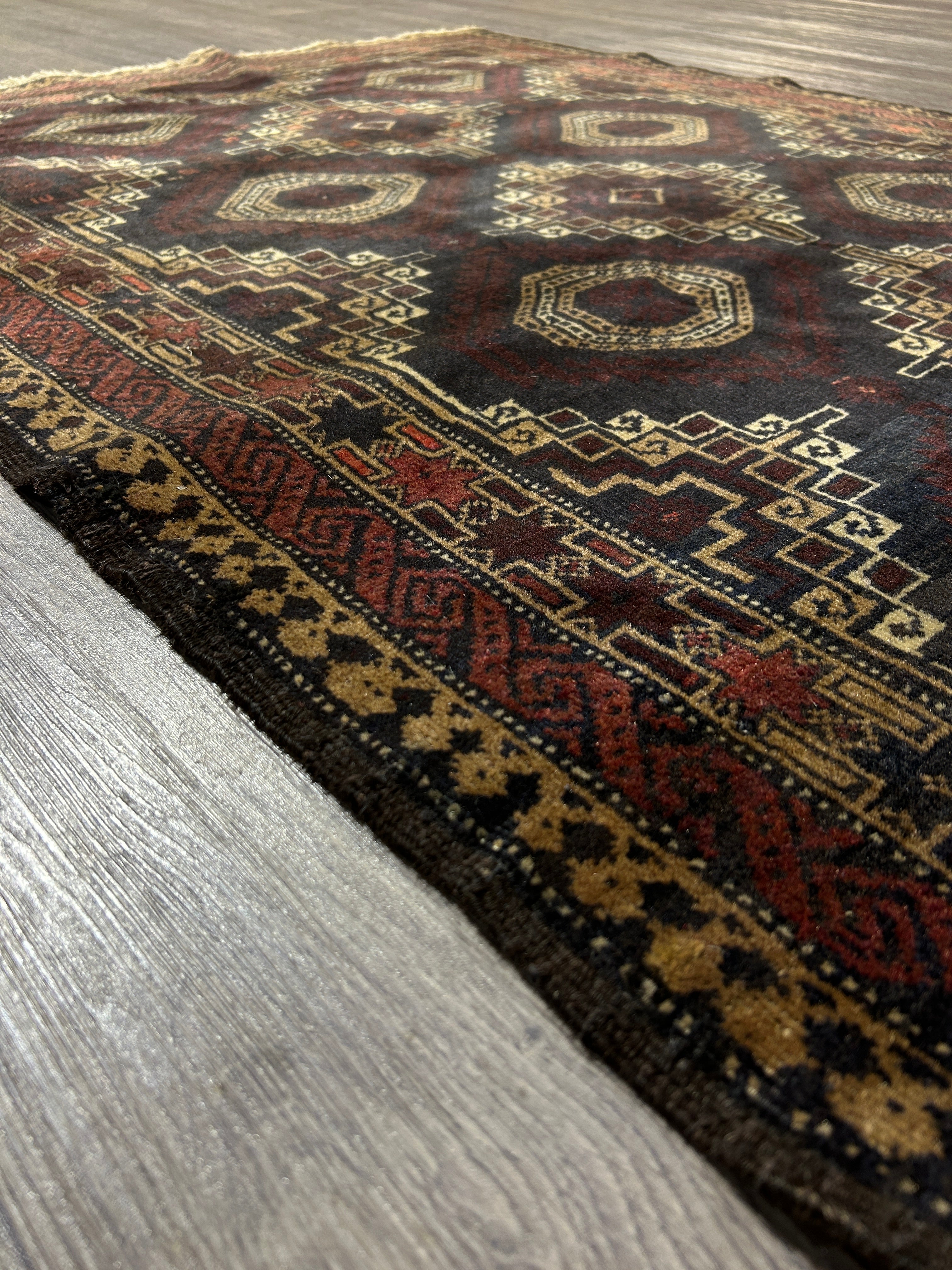 Vintage Persian Baluchi Wool Rug 185cm x 105cm