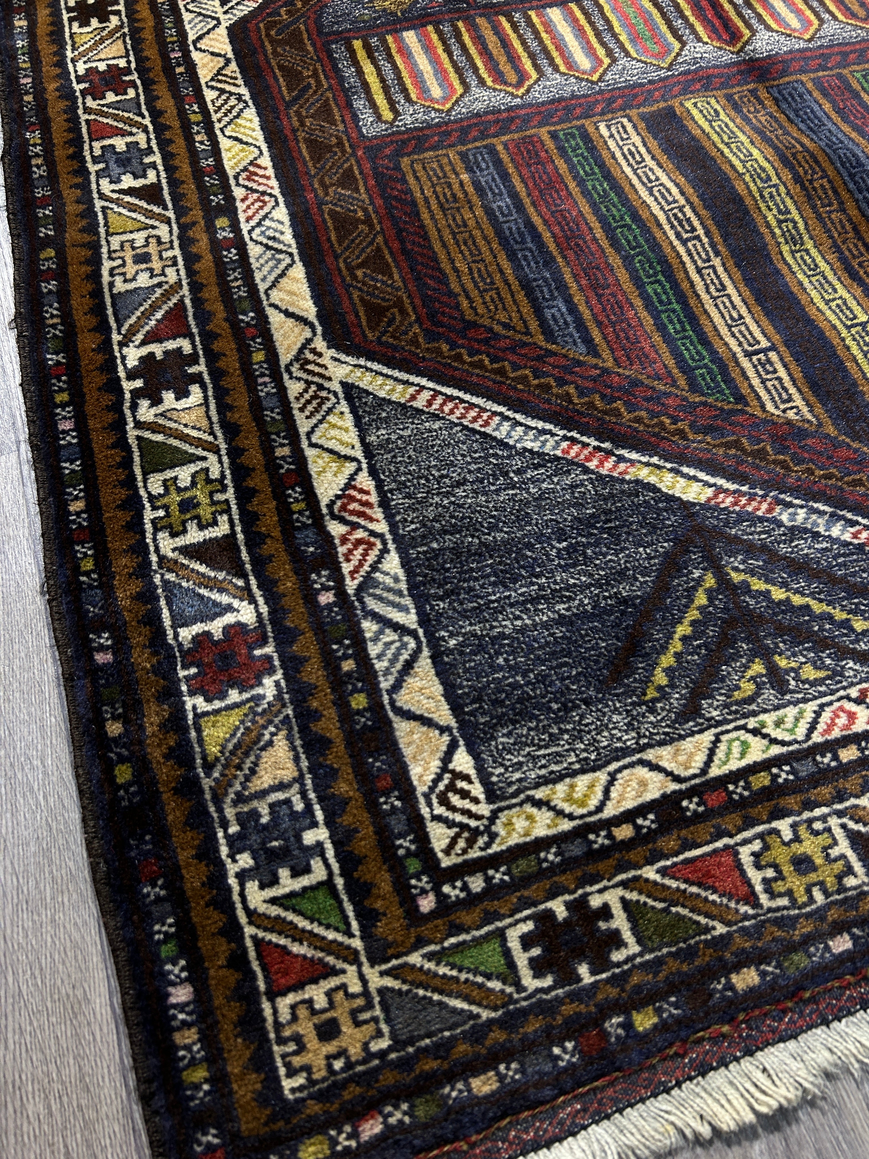 Vintage Persian Baluchi Wool Rug 204cm x 104cm