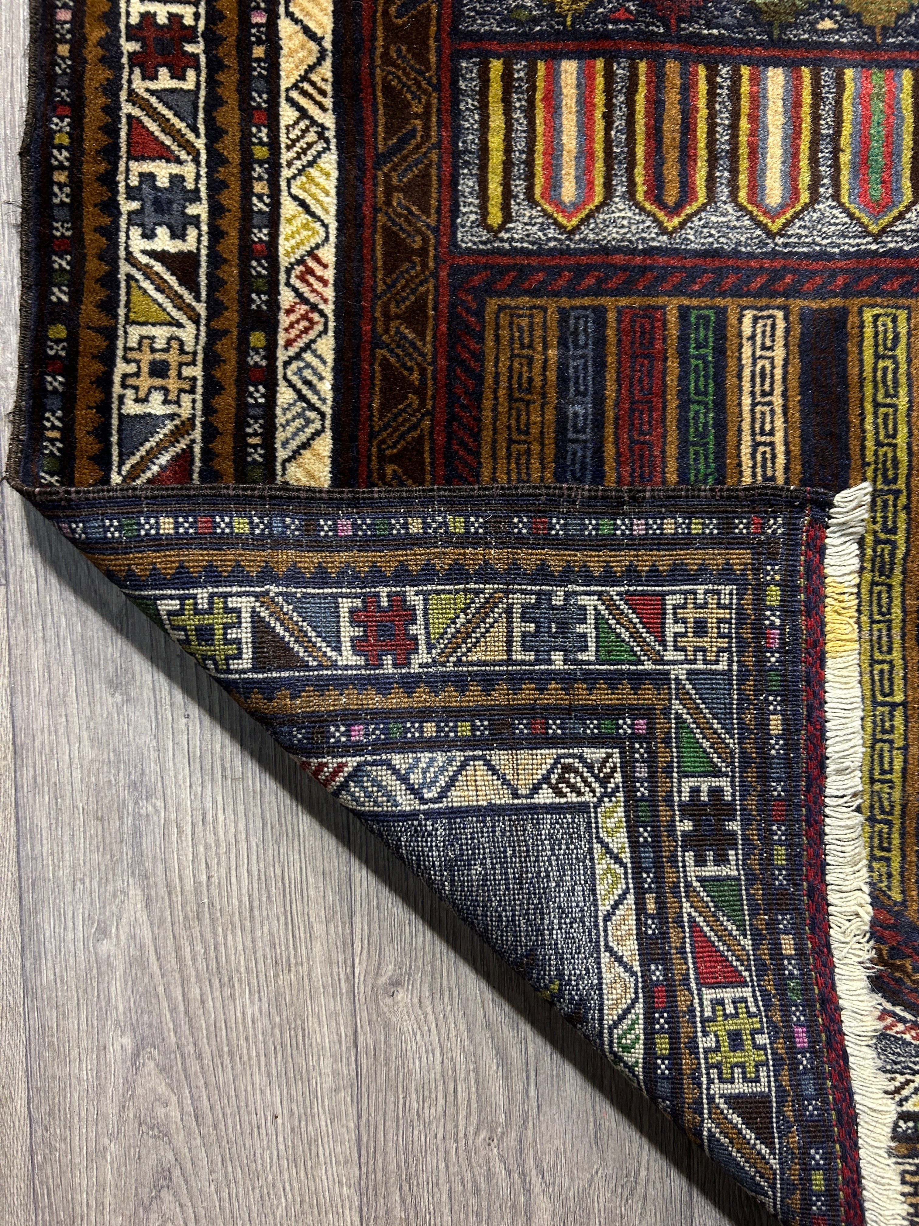 Vintage Persian Baluchi Wool Rug 204cm x 104cm
