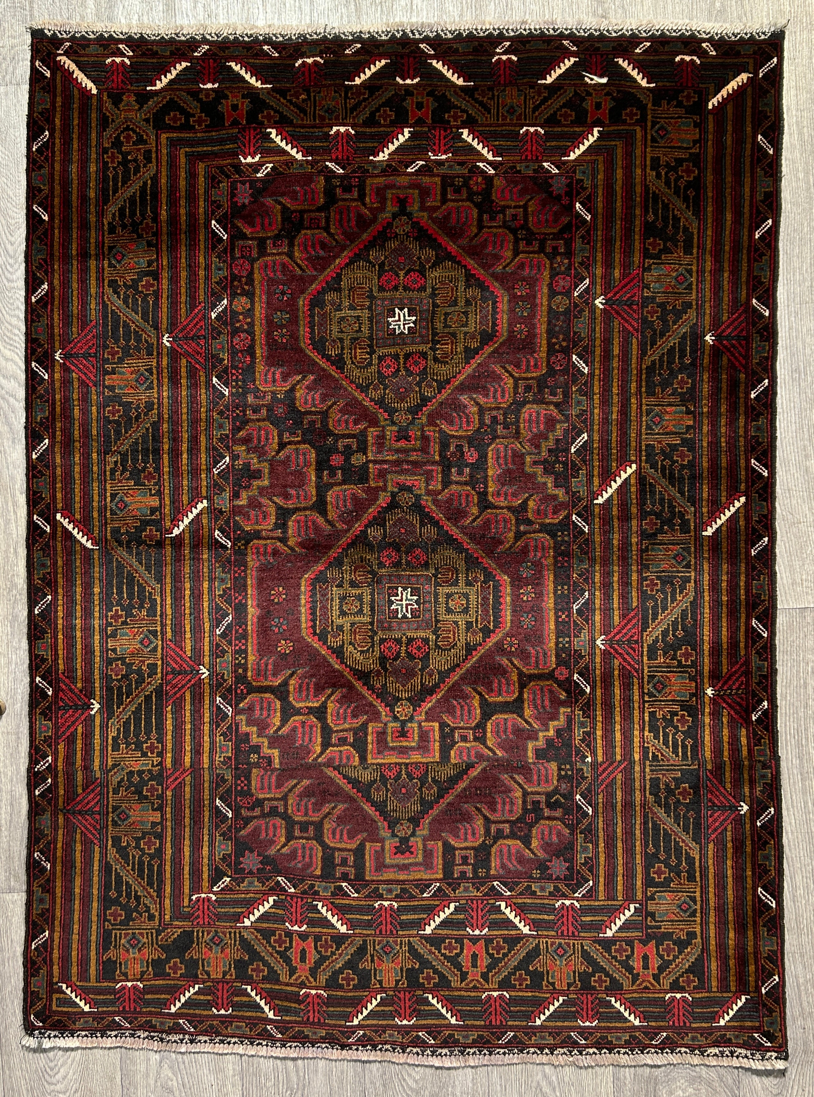 Fine Vintage Persian Baluchi Wool Rug 165cm x 120cm