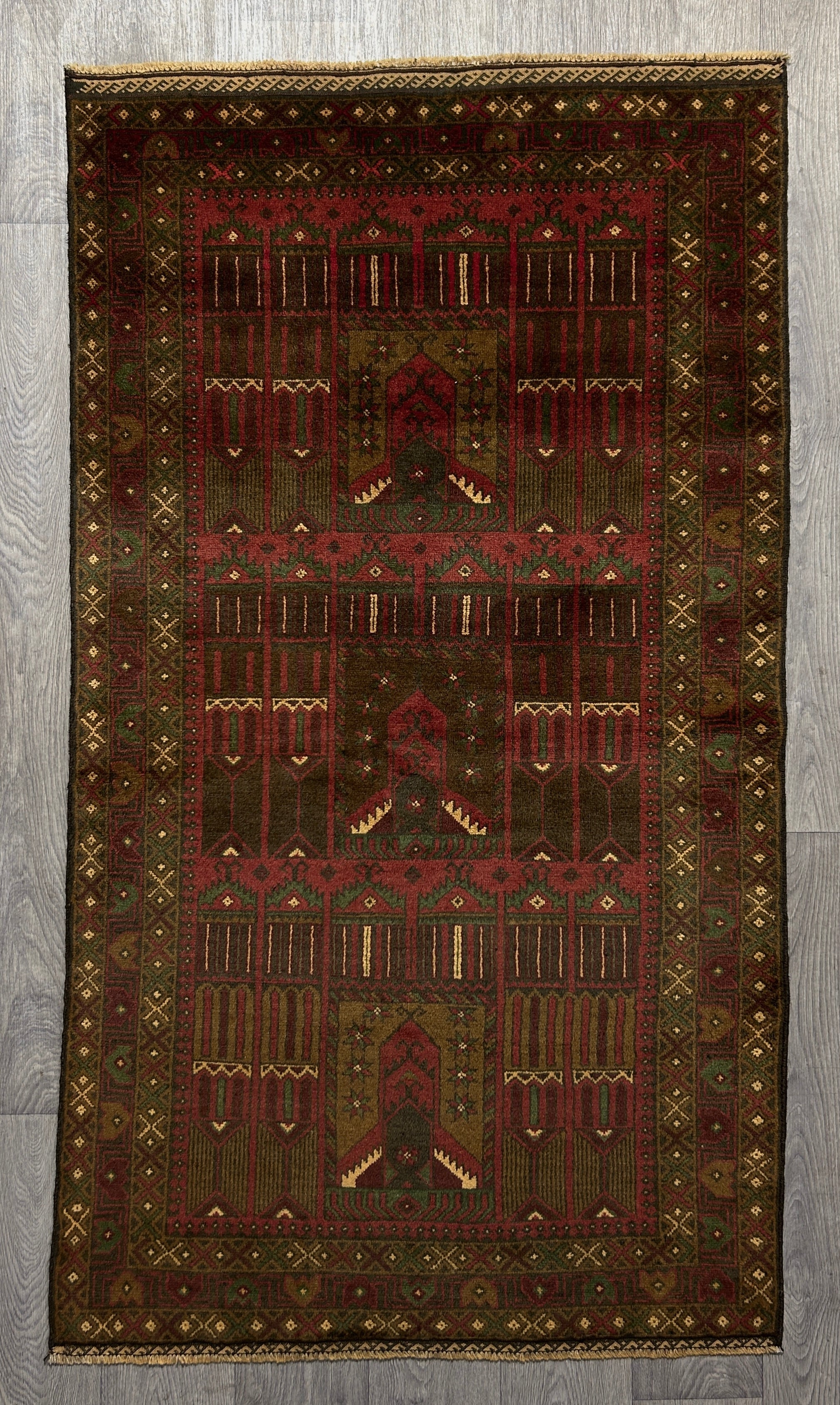 Vintage Persian Baluchi Wool Rug 192cm x 110cm