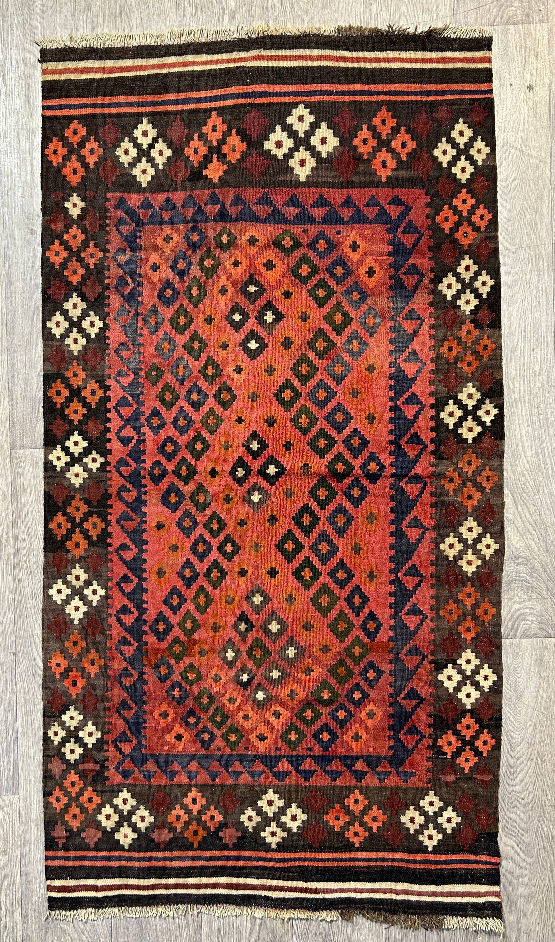 Vintage Persian Kilim Wool Rug 191cm x 99cm