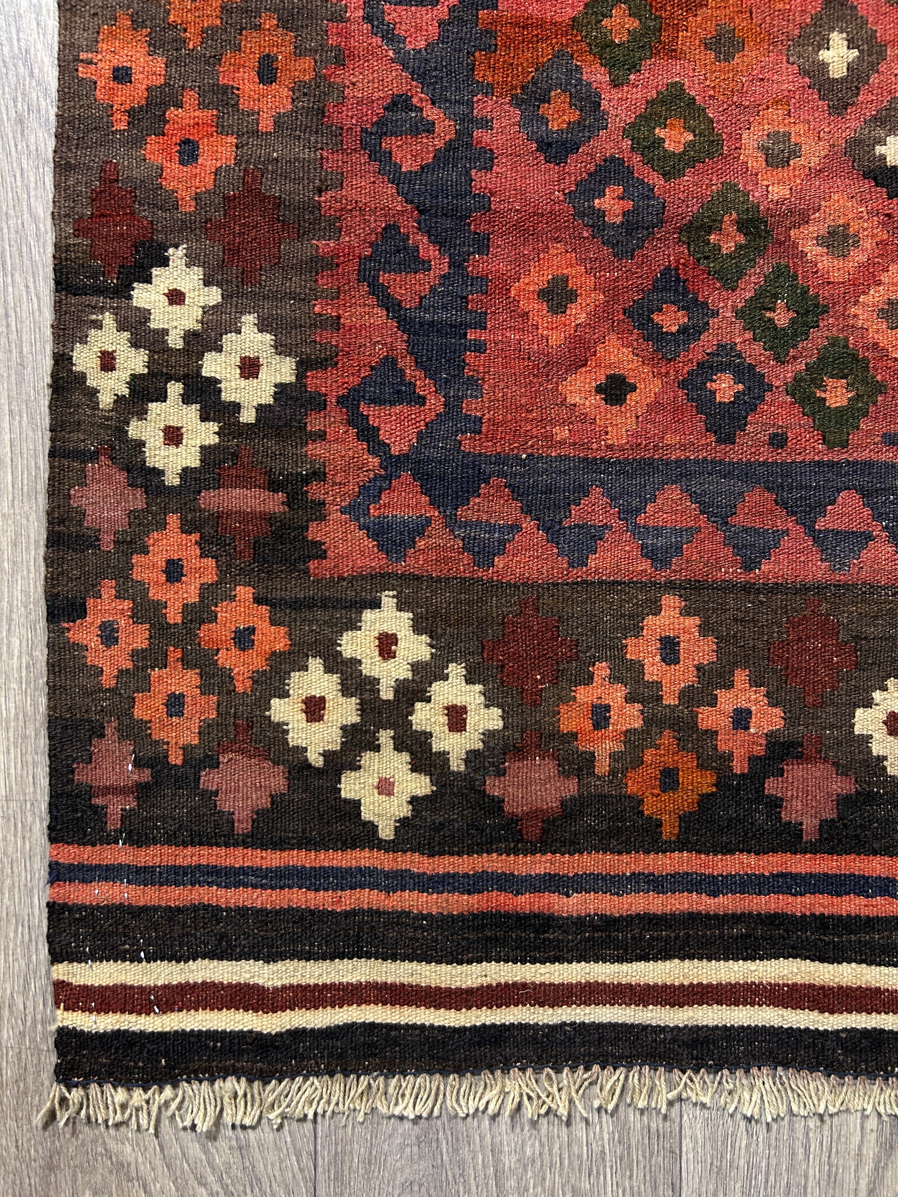 Vintage Persian Kilim Wool Rug 191cm x 99cm