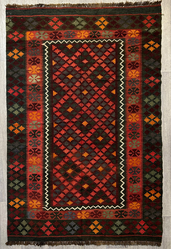 Vintage Persian Kilim Wool Rug 218cm x 142cm