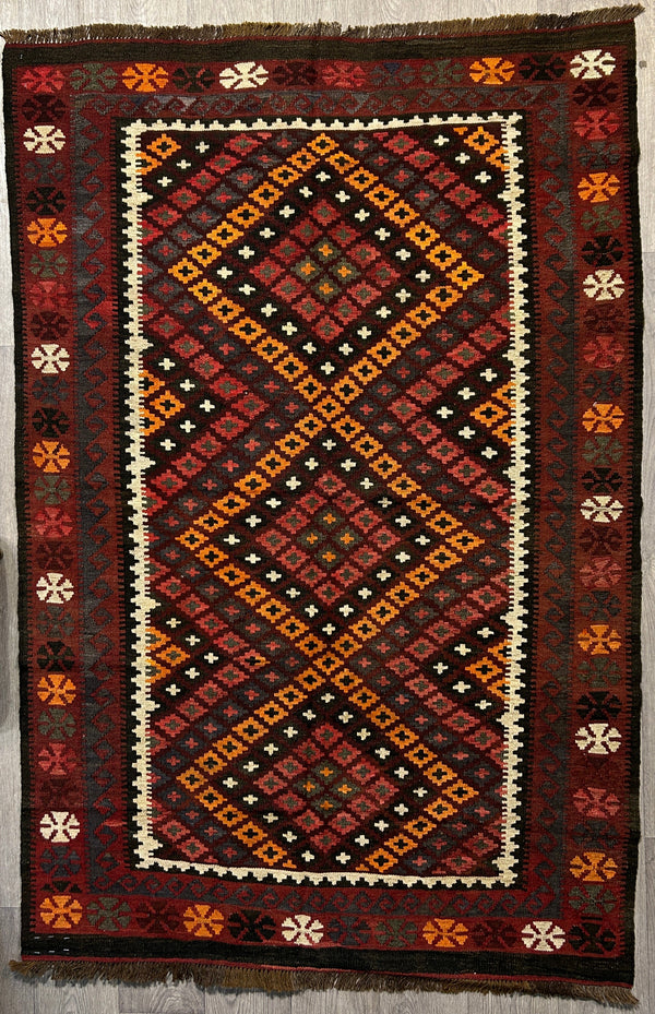 Vintage Persian Kilim Wool Rug 218cm x 142cm