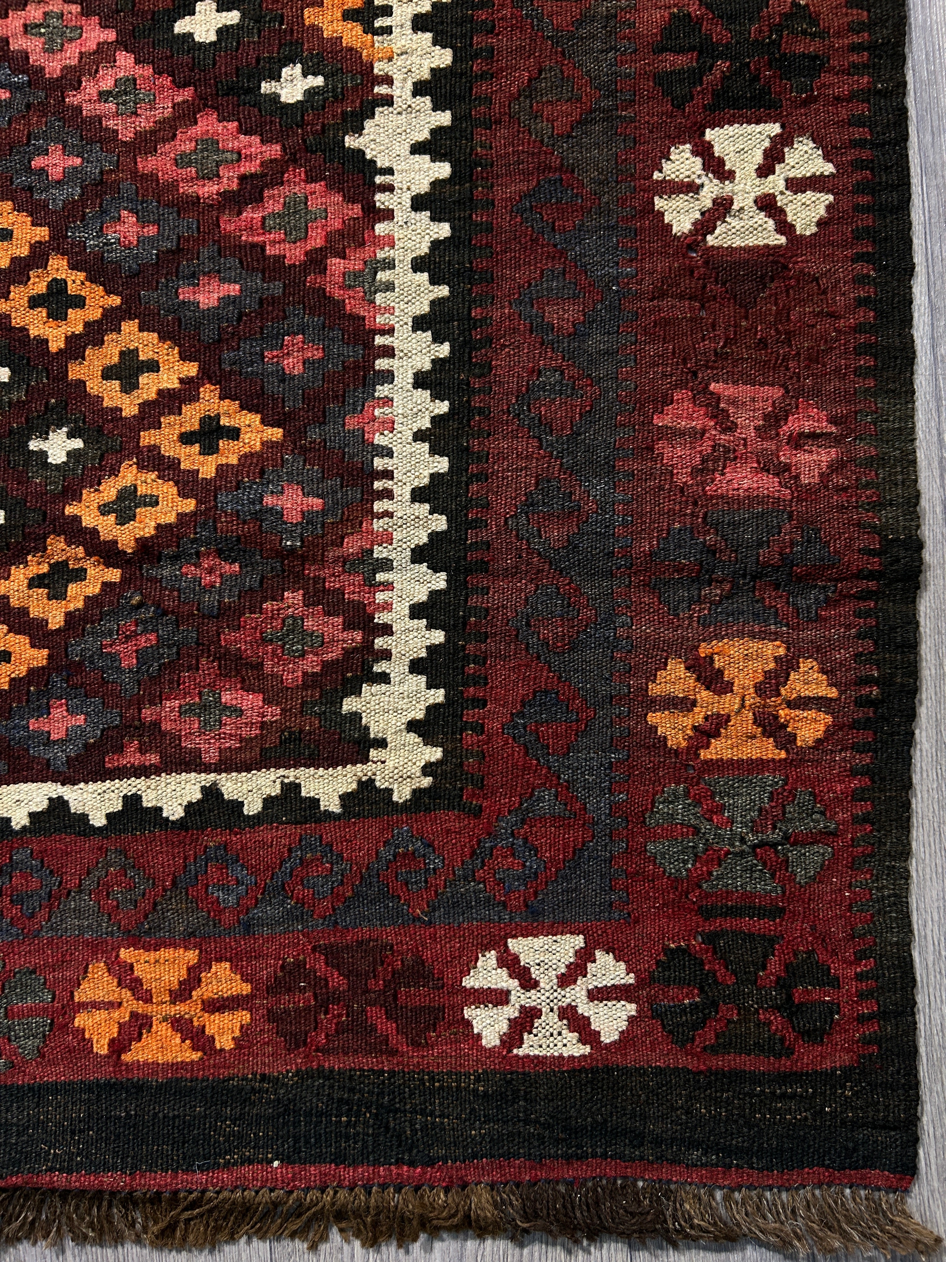 Vintage Persian Kilim Wool Rug 218cm x 142cm